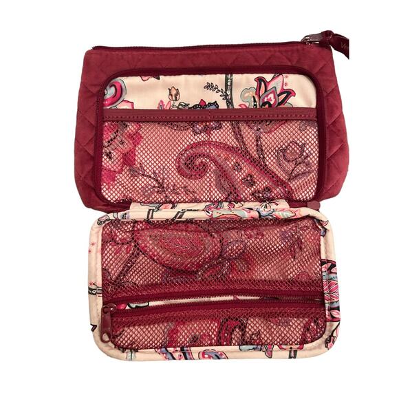Vera Bradley Compact‎ Organizer Majestic Magenta Quilted Velvet Zipper - Picture 6 of 6
